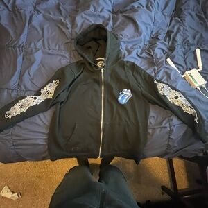 Rolling stone chrome hearts zip up